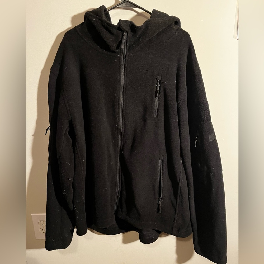 Black Hooded Zip-Up Jacket
